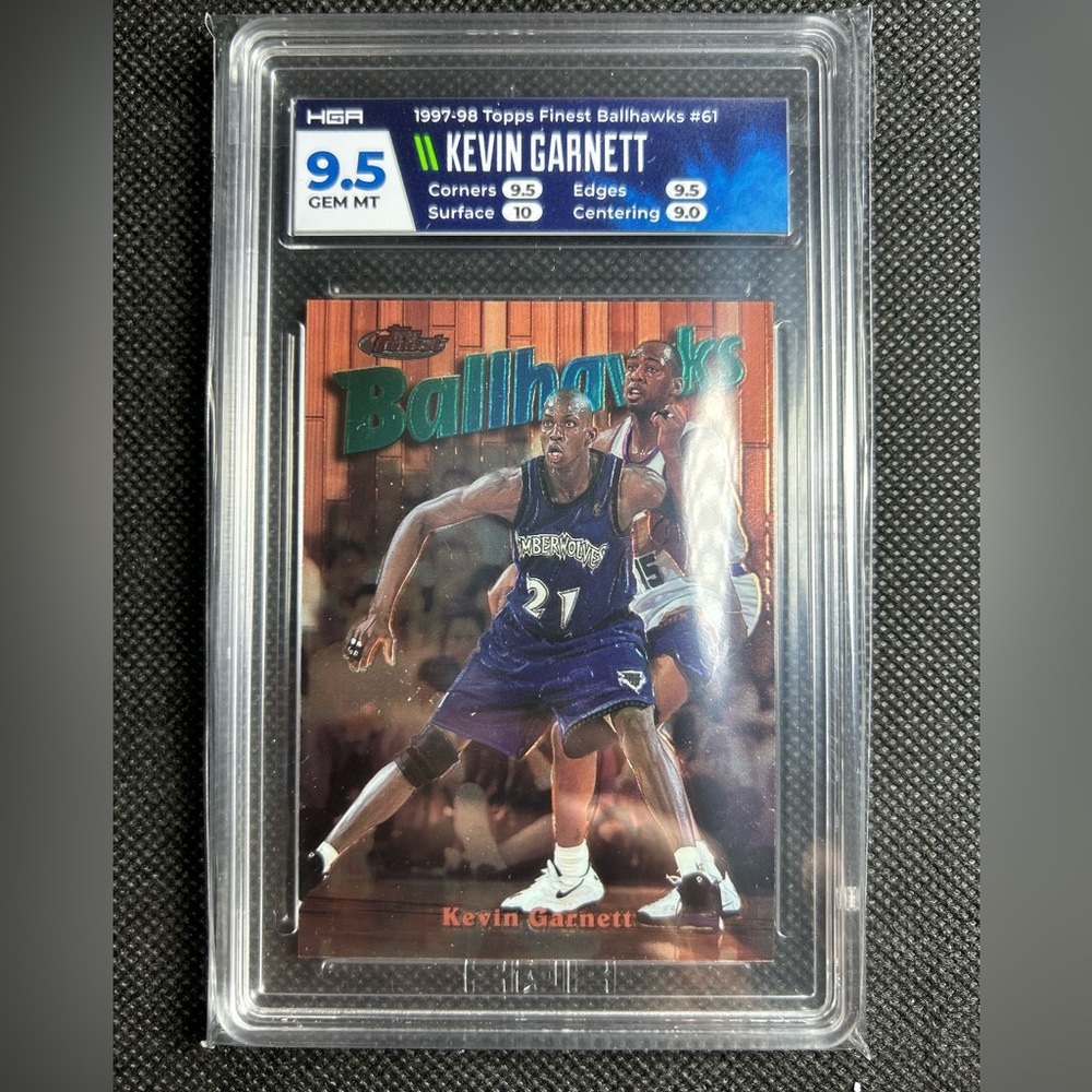 1997-98 Topps Finest Ballhawks #61 Kevin Garnett HGA 9.5 Gem Mint Timerwolves